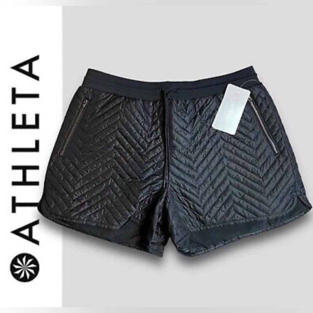 NWT! Athleta Après Quilted Ski Shorts – Black